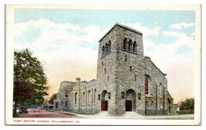First Baptist Church, Williamsport, PA Postcard