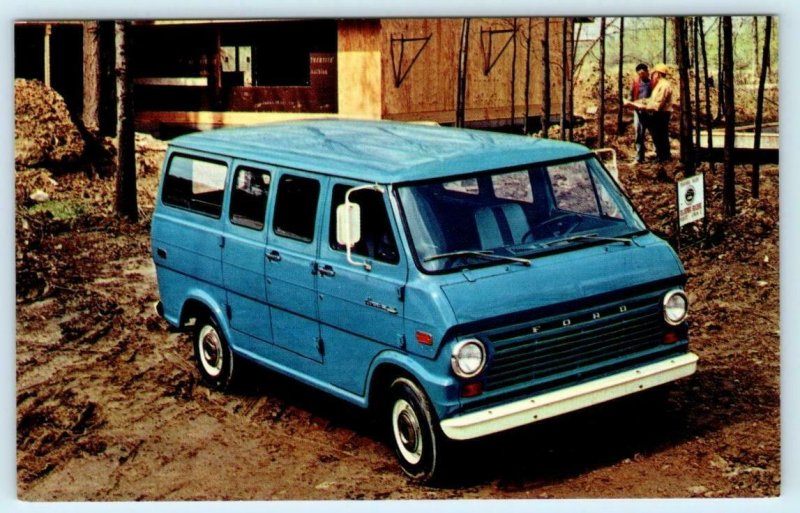 Car Advertising 1970 FORD ECONOLINE VAN  ~ Automobile Dealer Postcard