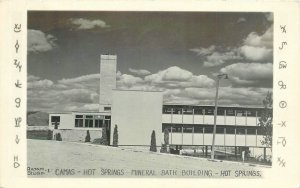 Postcard RPPC 1955 Washington Hot Springs Camas Mineral Bath Buildings WA24-4505