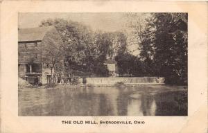 E74/ Sherrodsville Ohio Postcard Carroll County 1910 The Old Mill Dam