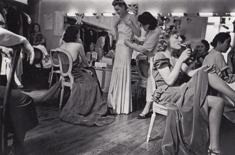 French 1930s Actresses Smoking Backstage Theatre Dress Parade France Postcard