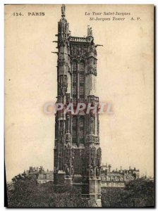 Old Postcard Paris La Tour Saint Jacques