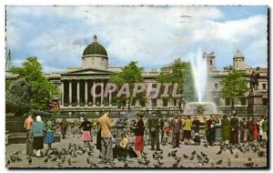 Old Postcard Trafalgar Square and National Gallery London