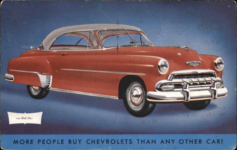 1950s Chevy Chevrolet Bel Air in Red Sanford Maine Dealership Adv