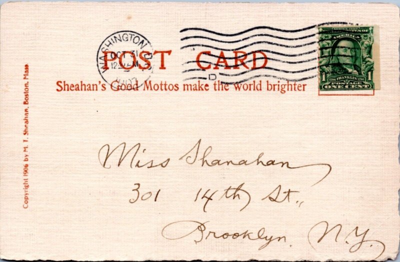 Postcard Greetings - Sheahan's Good Mottos - Cheer Up red