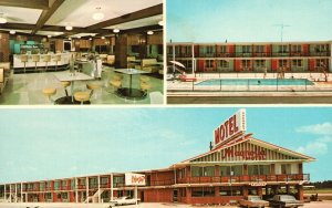 Vintage Postcard Beautiful Magnolia Plaza Motel Family Rooms Macon Georgia GA