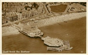 RPPC Postcard; Birdseye View South Parade Pier, Southsea Portsmouth Hampshire UK