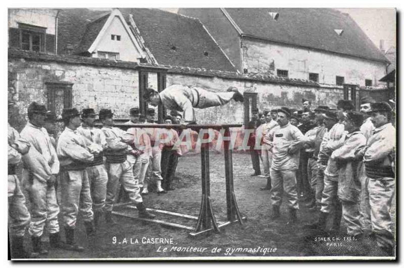 Postcard Old Army Barracks The Gymnastics instructor Advertisement Knitter Lo...