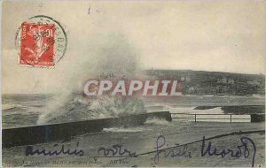 Old Postcard La Digue Seas heavy weather