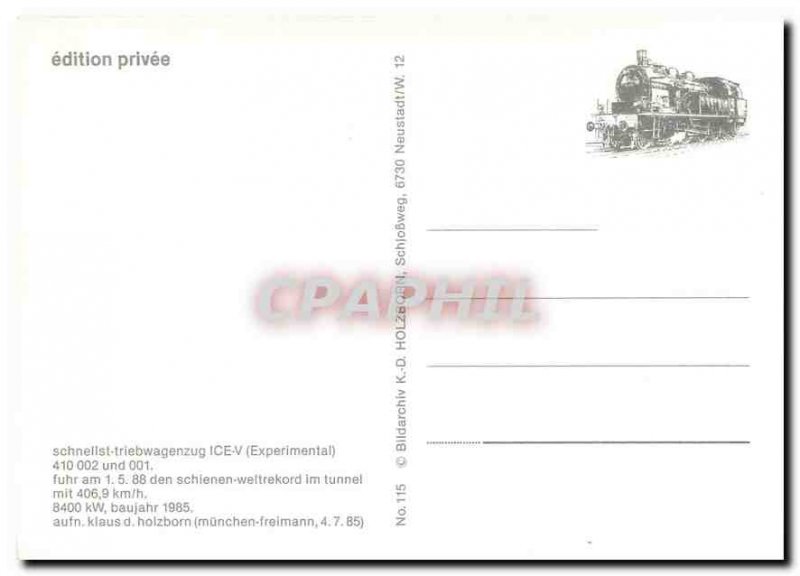 Postcard Modern Schnellst Triebwagenzug ICE V