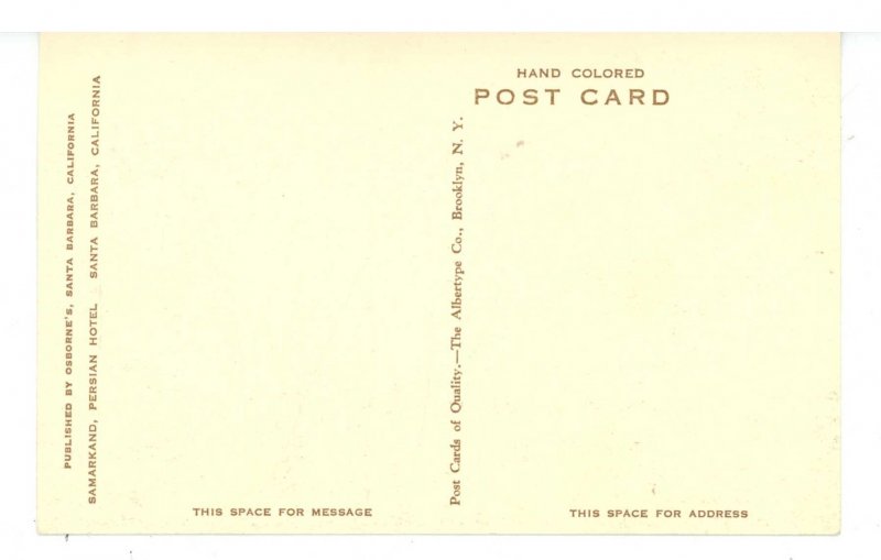 CA - Santa Barbara. Samarkand Persian Hotel