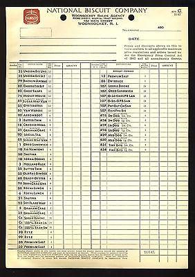 Vintage Nabisco(National Biscuit Co) Order Form,Oreo/Mick...