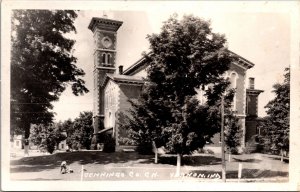Real Photo Postcard Jennings County Court House in Vernon, Indiana