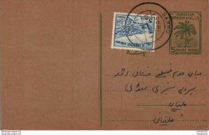 Pakistan Postal Stationery Tree 5 Paisa Bannu cds