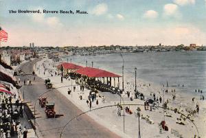 The Boulevard, Revere Beach, Massachusetts, Early Postcard, Unused