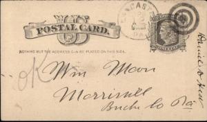 Lancaster PA Willow Grove Nursery 1884 Postal Card Fancy Bullseye Cancel