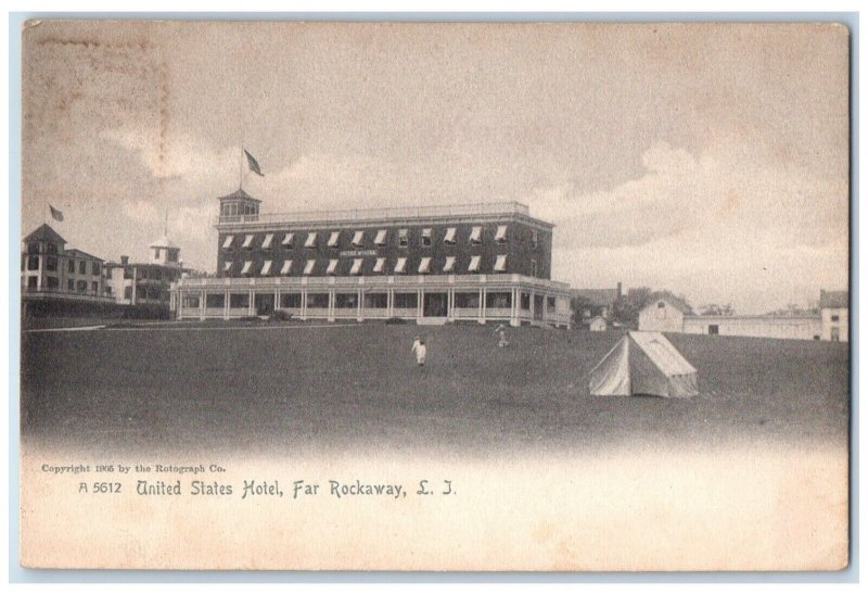 c1905 United States Hotel Far Rockaway Building Long Island New York NY Postcard