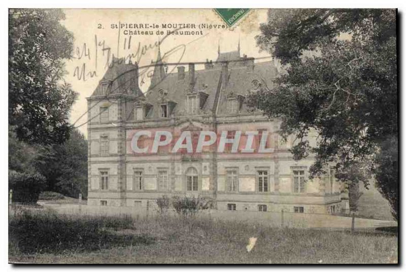 Postcard Old St Pierre le Moutier Nievre Chateau Beaumont