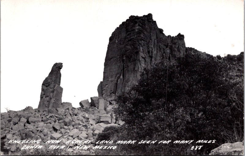 Kneeling Nun Santa Rita New Mexico vintage postcard