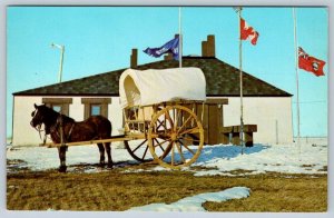 Red River Cart, Portage La Prairie Centennial Museum, Manitoba, Vintage Postcard