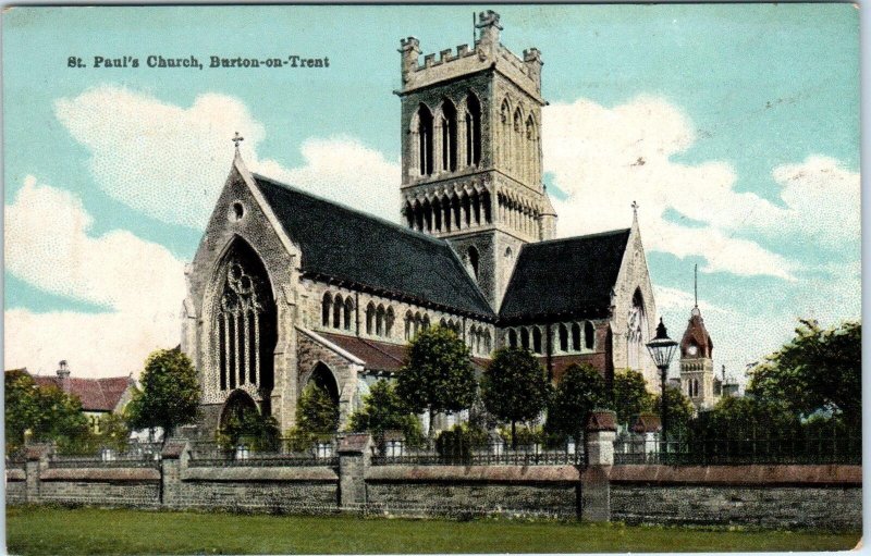 BURTON-ON-TRENT, United Kingdom   ST PAUL'S  CHURCH    c1910s   Postcard