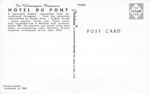 Postcard Hotel Du Pont Wilmington Delaware