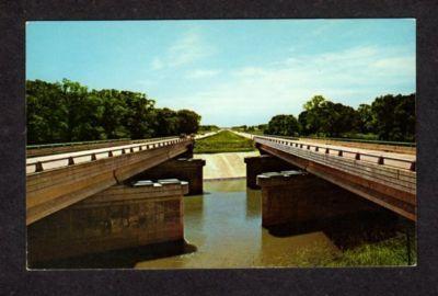 IL Dual Bridge ILLINOIS Interstate Hwy Chicago Postcard