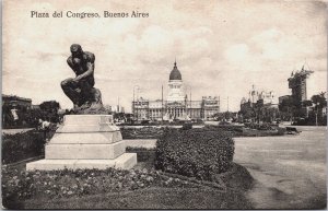 Argentina Buenos Aires Plaza del Congreso Vintage Postcard C139