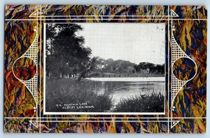 Albert Lea Minnesota Postcard Fountain Lake Exterior View c1910 Vintage Antique