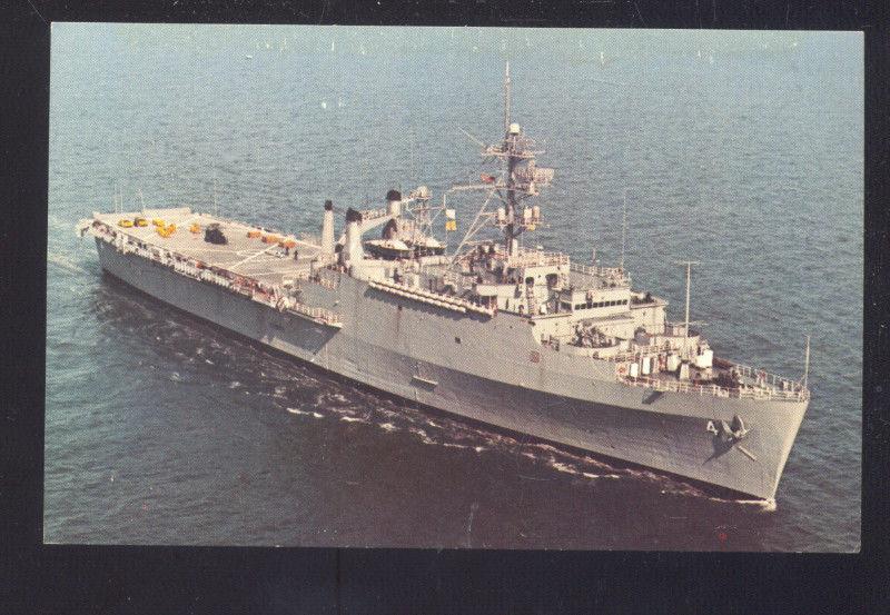 U.S. NAVY WARSHIP USS AUSTIN AMPHIBIOUS TRANSPORT DOCK SHIP VINTAGE POSTCARD