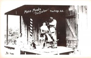 Pine Ridge Arkansas Mose Moats Barber Barbershop Real Photo Postcard AA43297