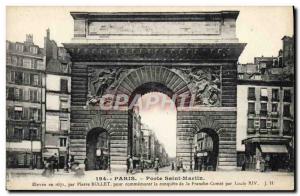 Old Postcard Paris Porte Saint-Martin