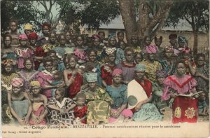 PC ETHNIC TYPES BRAZZAVILLE FEMMES CATECHUMENES FRENCH CONGO TINTED (A23990)