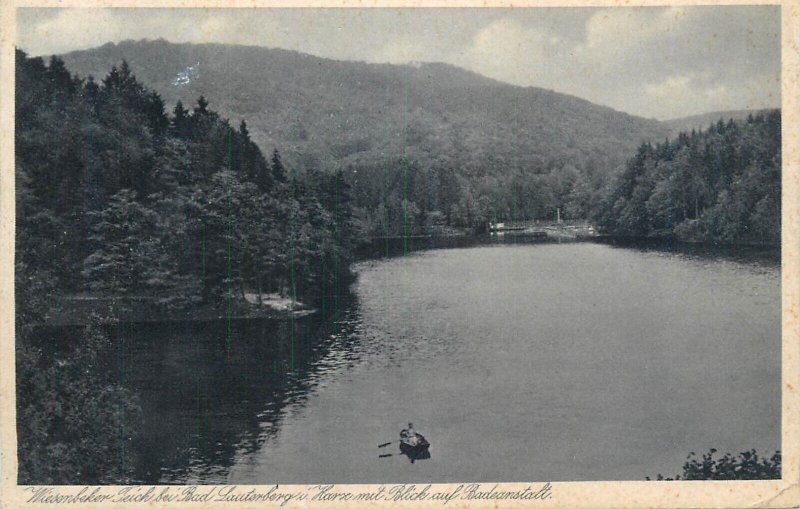 Germany sail & navigation themed postcard lake rowboat