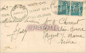 Old Postcard Principality of Monaco Port and Monte Carlo View Cap Martin