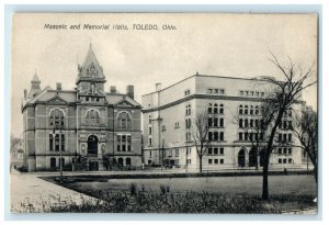 c1910 Masonic and Memorial Halls Toledo Ohio OH Unposted Antique Postcard