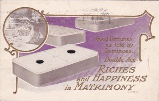 Good Fortunes As Told By Dominoes Double Ace Richness & Happiness In Matromon...