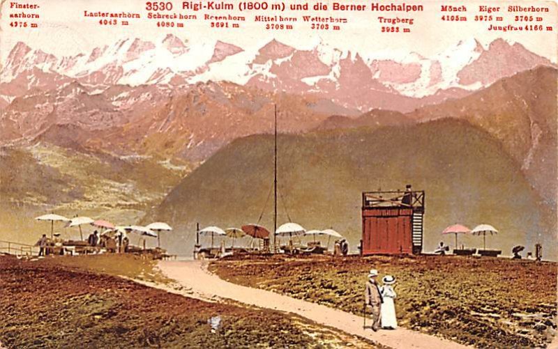 Rigi Kulm und die Berner Hochalpen Switzerland 1908 