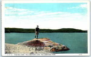 Postcard - Fishing Cone, Yellowstone Lake, Yellowstone Park - Wyoming