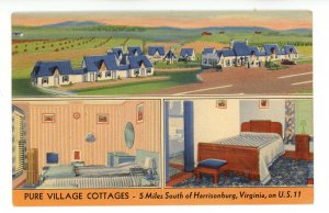 VA - Harrisonburg. Pure Gas Station & Village Cottages ca 1940