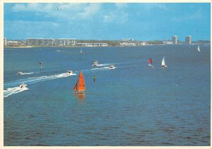 Bridge View Of Sailboats, On The Intracoastal Waterway  