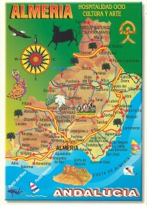 Postcard Europe Spain Andalucia Almeria map view map