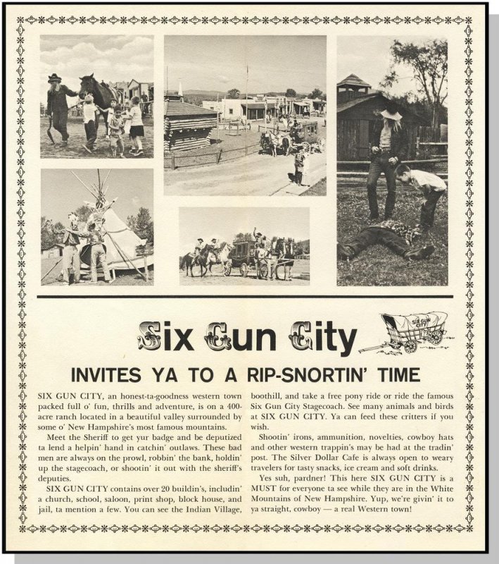 Vintage Six Gun City Brochure, Jefferson, New Hampshire/NH