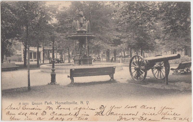 1906 NORNELLSVILLE New York NY Postcard UNION PARK Fountain Monument