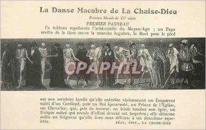 Old Postcard the Danse Macabre e la Chaise Dieu Mural fifteenth century