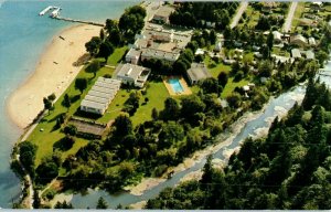 Aerial View Postcard Harrison Hot Springs British Columbia Canada