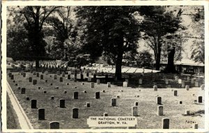 Grave Markers in the National Cemetery, Grafton WV Vintage Postcard I58