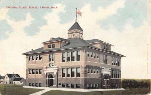 Lawton Oklahoma Ward Public School Street View Antique Postcard K40288