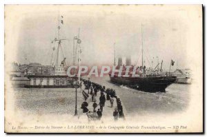 Old Postcard Le Havre entrance of Steamer Lorraine of Compagnie G?n?rale Tran...