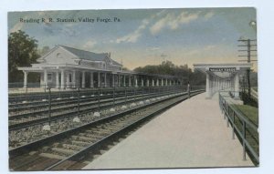 Railroad Postcard Reading Railroad Station Valley Forge PA 1915